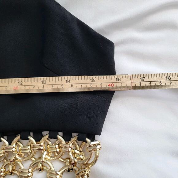 $1311 Alexis Tale Black Midi Dress Dress Golden Ring Chain Sz Small - Picture 13 of 16